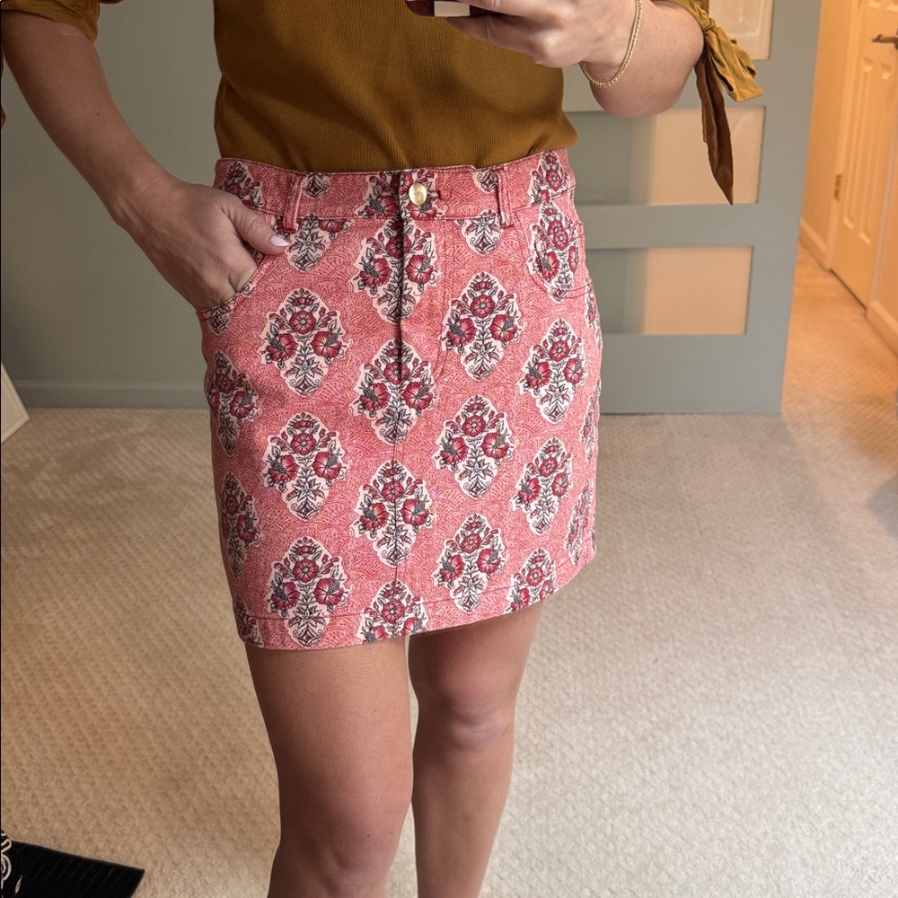 Tuckernuck Pink and Black Patterned Mini Skirt